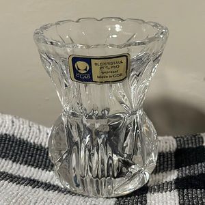 Vintage Lausitzer Glas Lead Crystal Toothpick Holder
